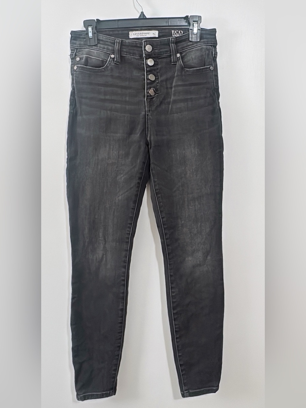 Liverpool Jeans Company High-Rise Washed Black Skinny Jeans